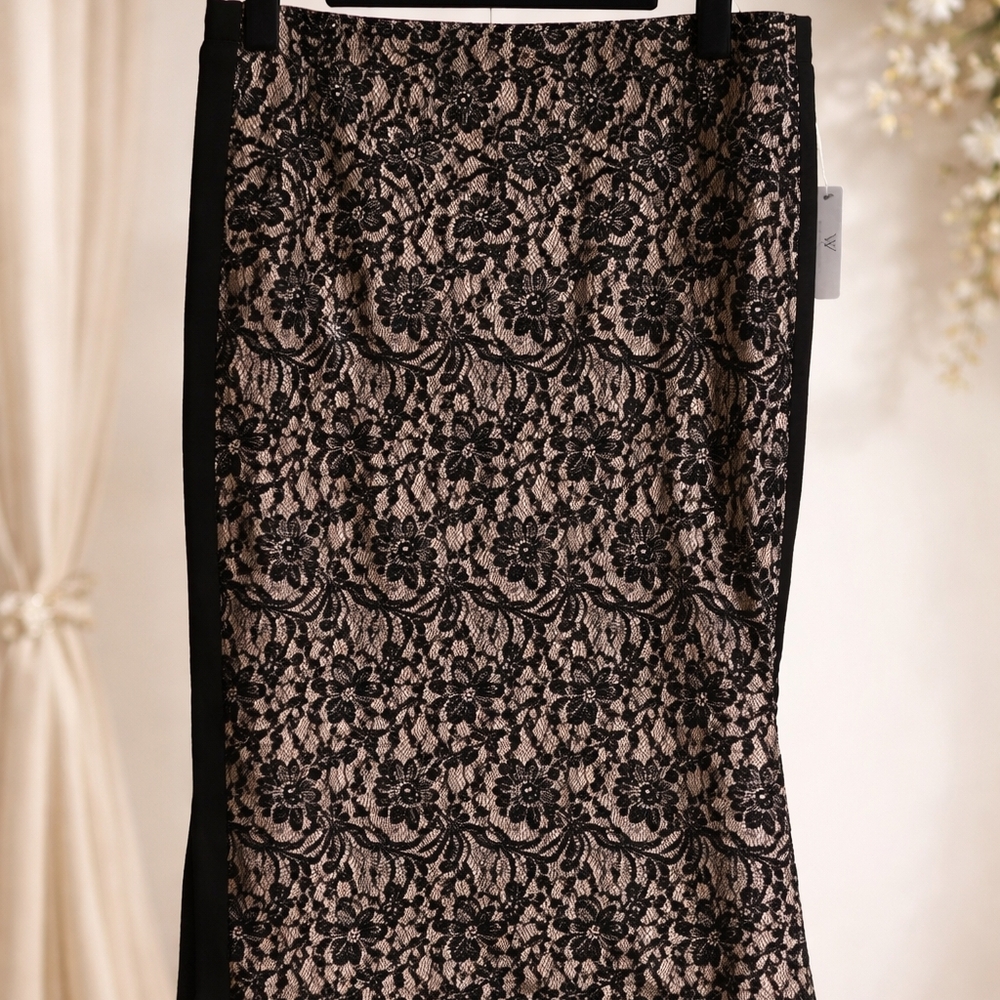 Elegant Black Lace Skirt New Never Worn